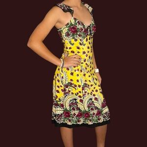 Nanette Lepore Floral Flutter Sleeve Silk Dress sz 2